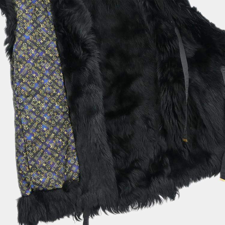 Pre Owned Louis Vuitton Reversible Fur Vest Black IT 34