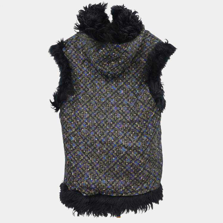 Pre Owned Louis Vuitton Reversible Fur Vest Black IT 34