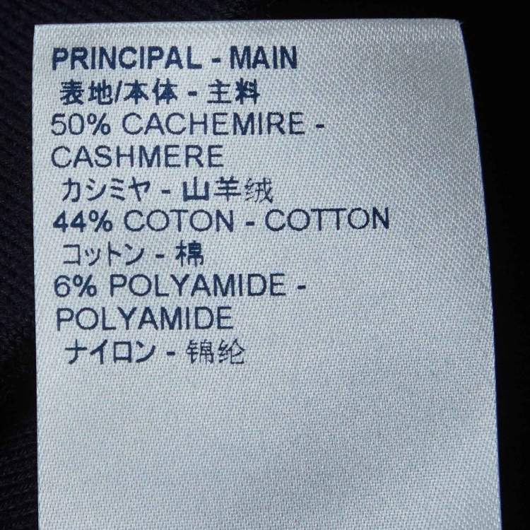 Pre Owned Louis Vuitton Navy Blue Cashmere Knit Zip-Up Jacket S