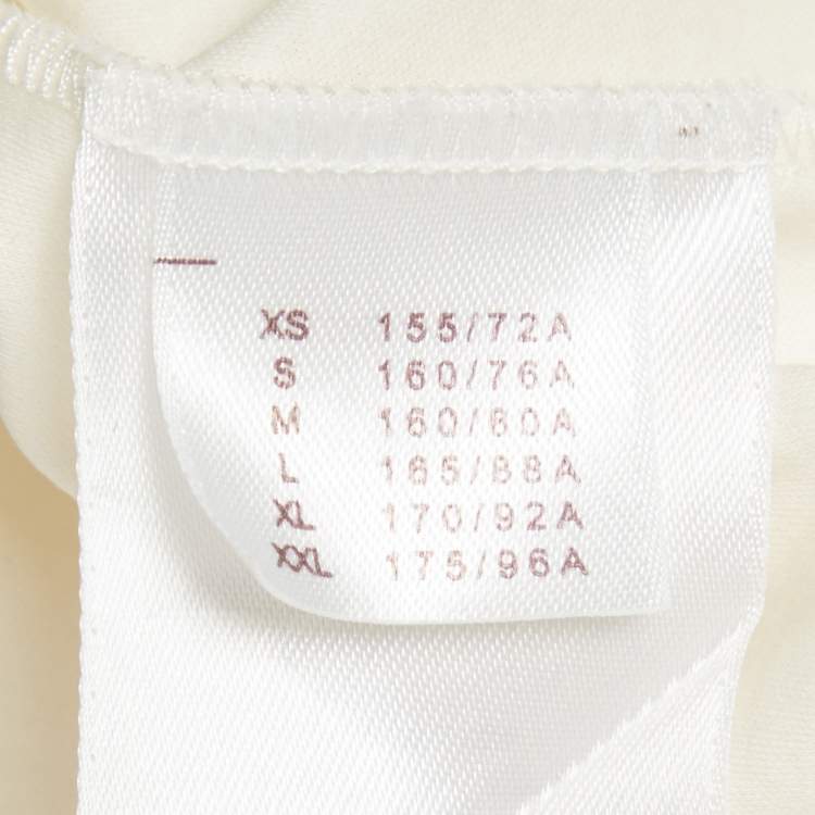 Pre Owned Louis Vuitton Cream Jersey Heart Brooch T-Shirt S