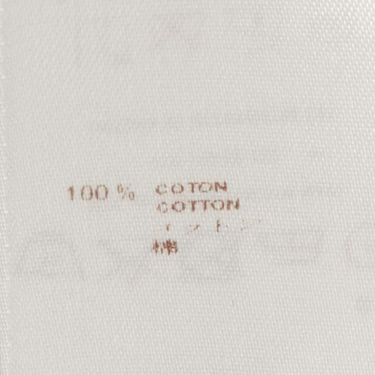 Pre Owned Louis Vuitton Cream Jersey Heart Brooch T-Shirt S