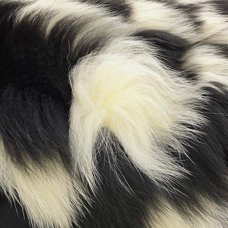 Pre Owned Louis Vuitton Damier Fox Intarsia Fur Jacket Size 38 White/Black Fox Raccoon