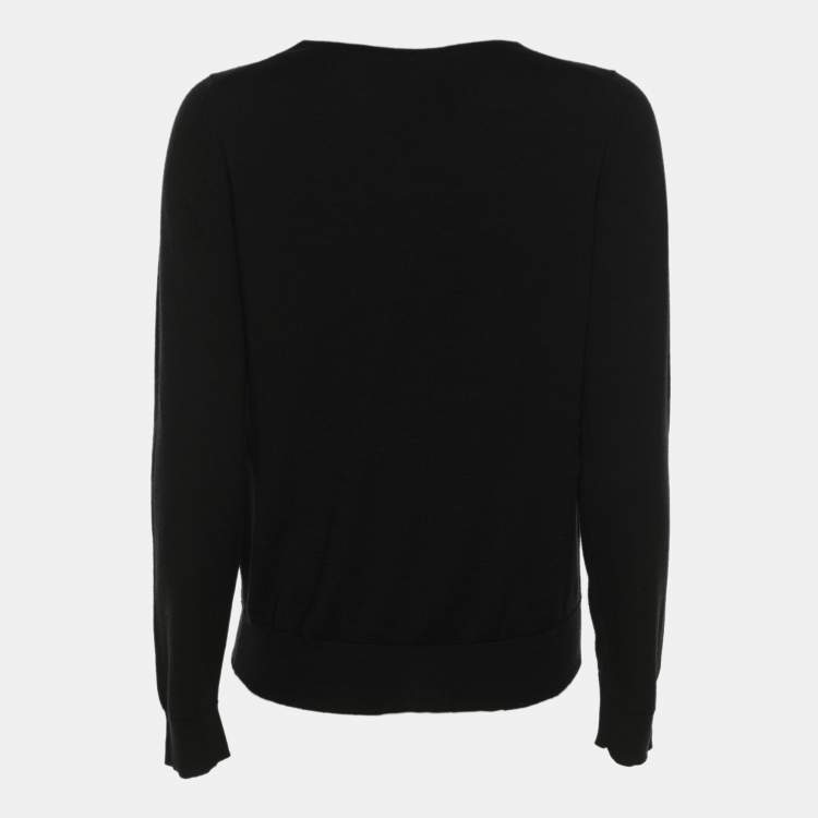 Pre Owned Louis Vuitton Black Knit Button Front Cardigan S