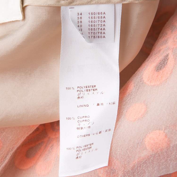 Pre Owned Louis Vuitton Floral Embroidered Detail Textured Skirt M