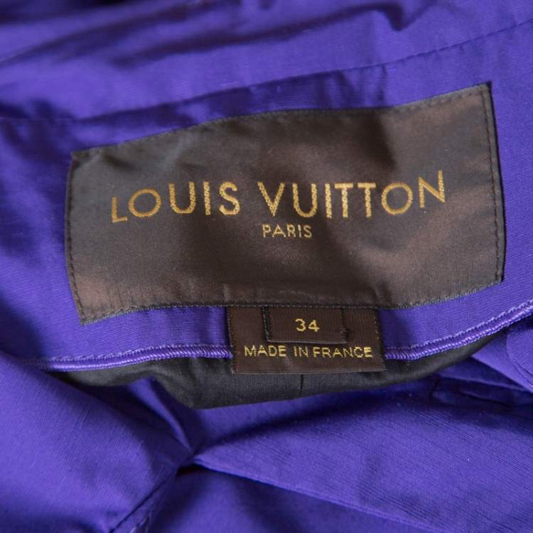 Pre Owned Louis Vuitton Purple Logo Button Detail Shrug S