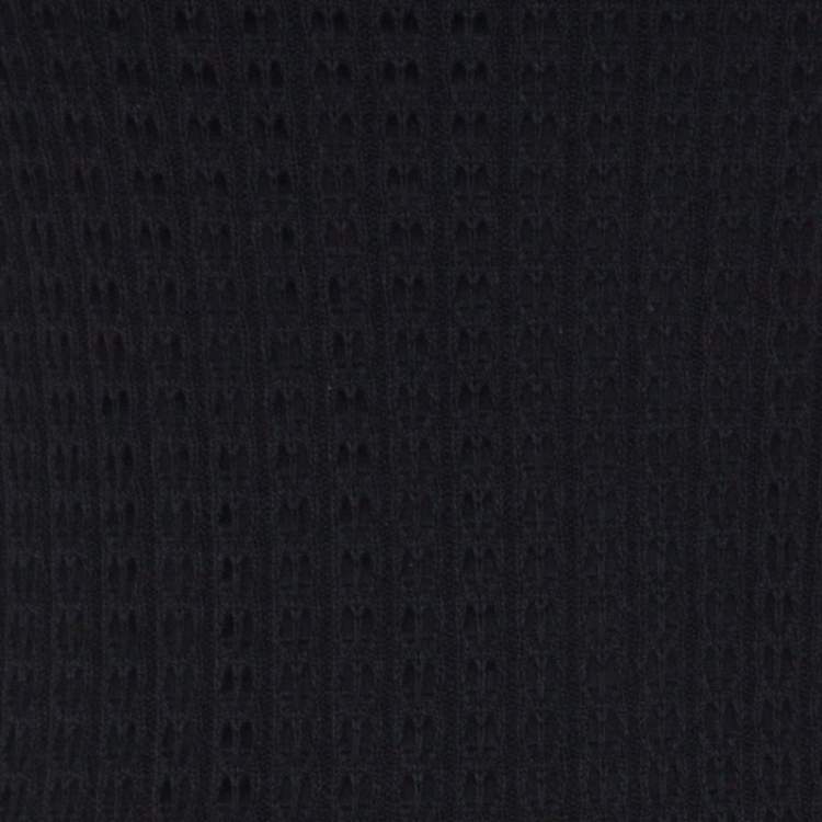 Pre Owned Louis Vuitton Black Crochet Knit Sleeveless Midi Dress S 