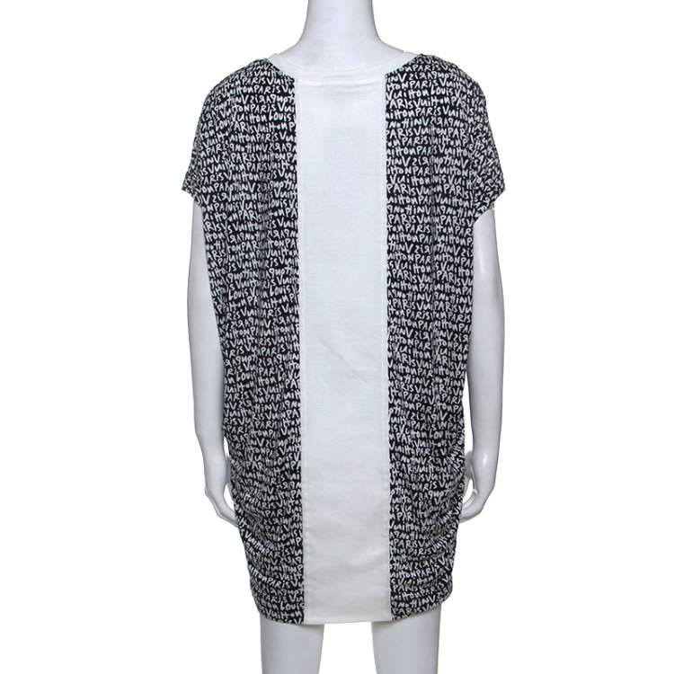 مملوكة مسبقًا Louis Vuitton Monochrome Jersey Monogram Graffiti Print Tunic L
