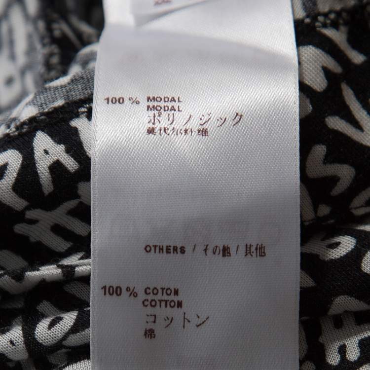 مملوكة مسبقًا Louis Vuitton Monochrome Jersey Monogram Graffiti Print Tunic L
