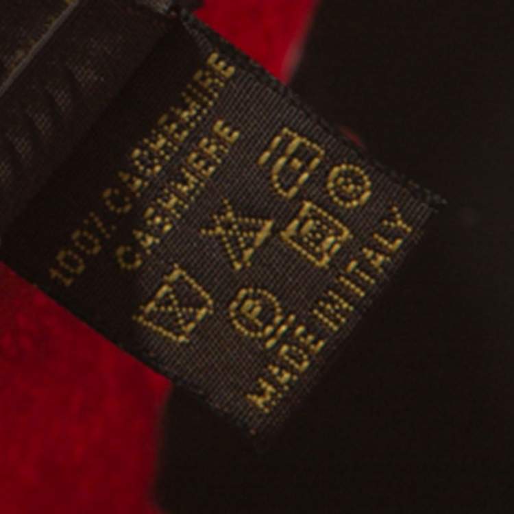 مملوكة مسبقًا Louis Vuitton Red Cashmere Knit Peplum Top XL