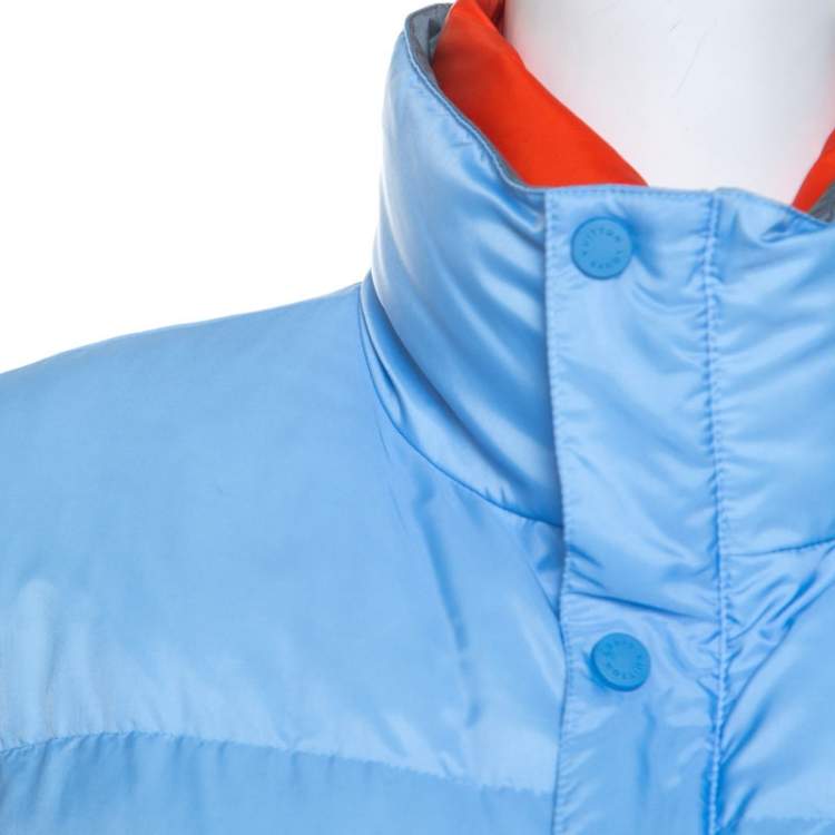 Pre Owned Louis Vuitton Blue Nylon Sleeveless Puffer Jacket XXL