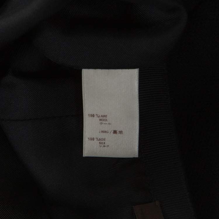 Pre Owned Louis Vuitton Black Wool Sheath Skirt M
