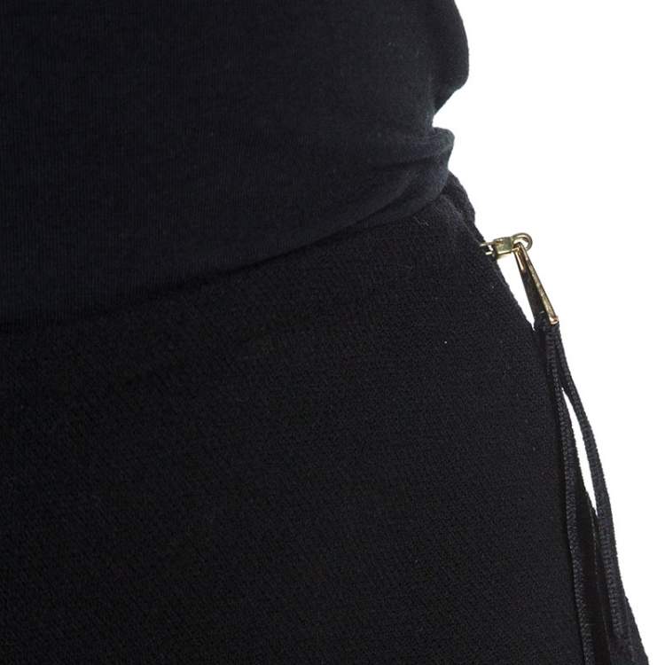 Pre Owned Louis Vuitton Black Wool Sheath Skirt M
