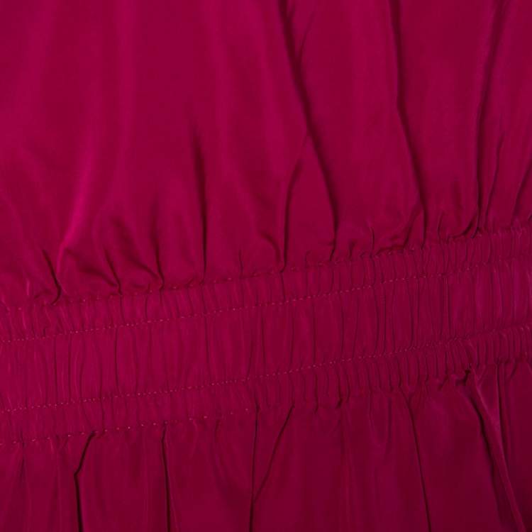 مملوكة مسبقًا Louis Vuitton Pink Coated Silk Elasticized Waist Top M