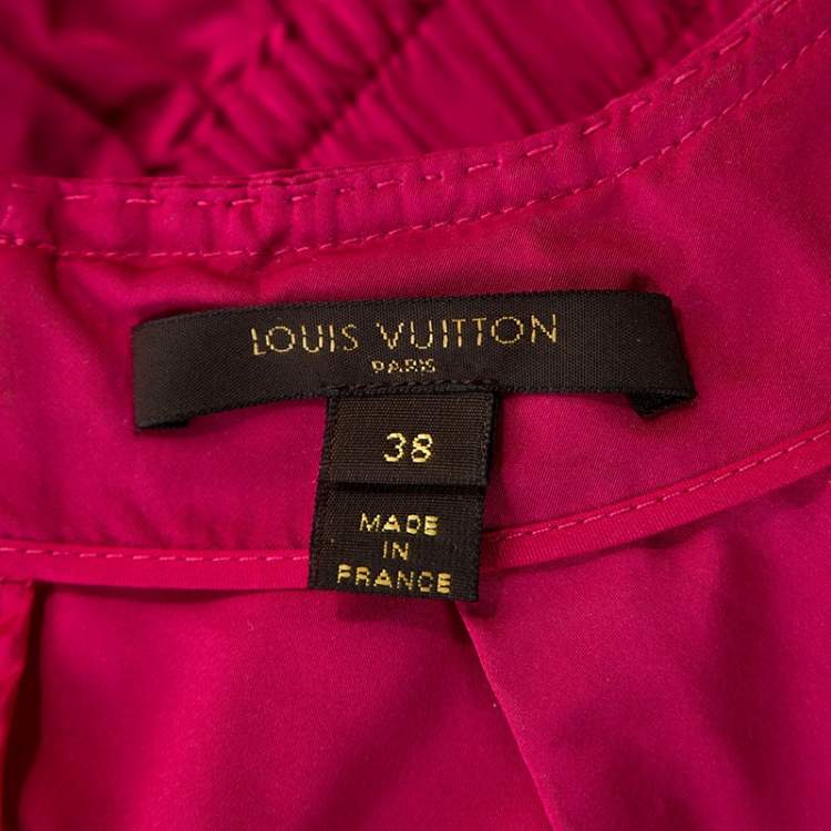 مملوكة مسبقًا Louis Vuitton Pink Coated Silk Elasticized Waist Top M