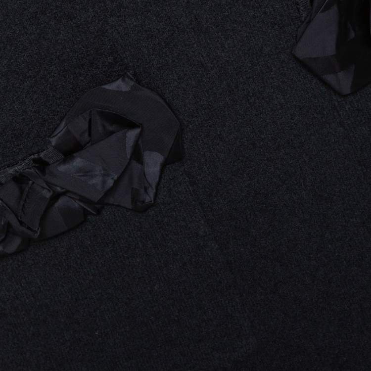 Pre Owned Louis Vuitton Black Wool Blend Sleeveless Shift Dress S