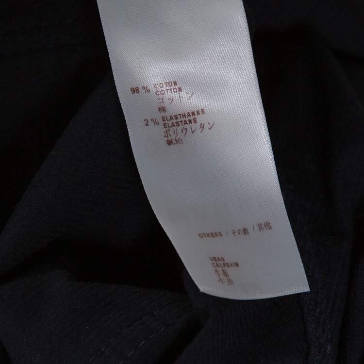 Pre Owned Louis Vuitton Navy Blue Corduroy Side Zip Detail Pants M