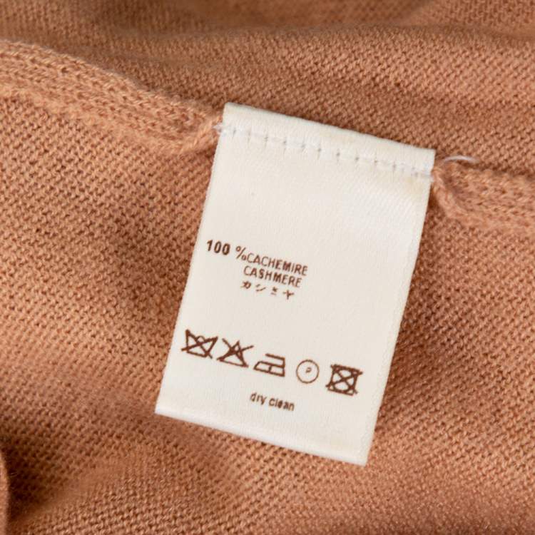 Pre Owned Louis Vuitton Pale Orange Cashmere Button Front Cardigan S