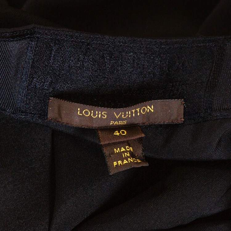 Pre Owned Louis Vuitton Black Silk Button Detail Tunic M