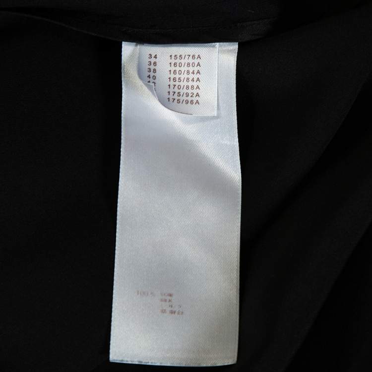 Pre Owned Louis Vuitton Black Silk Button Detail Tunic M