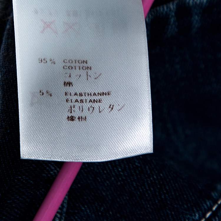 Pre Owned Louis Vuitton Blue Stretch Denim Mini Dress M