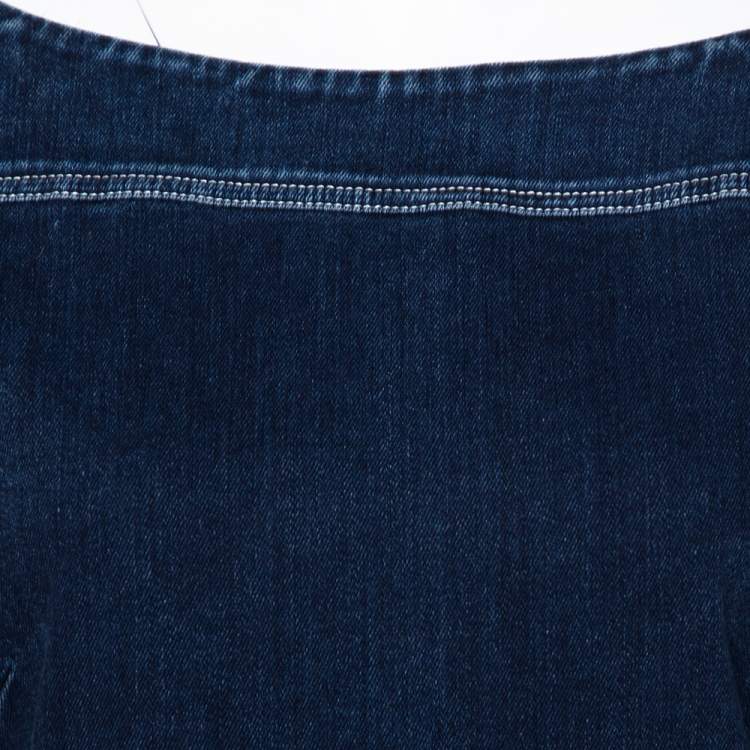 Pre Owned Louis Vuitton Blue Stretch Denim Mini Dress M