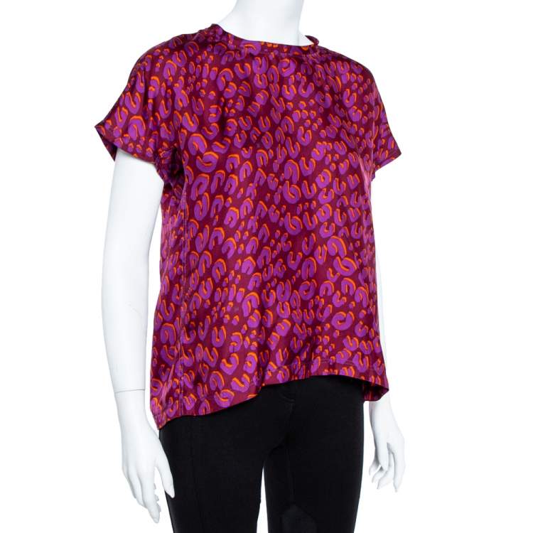 Louis Vuitton, Tops, Louis Vuitton Purple Silk Shirt