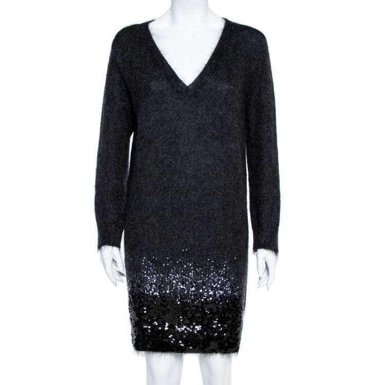 sequin black sweater