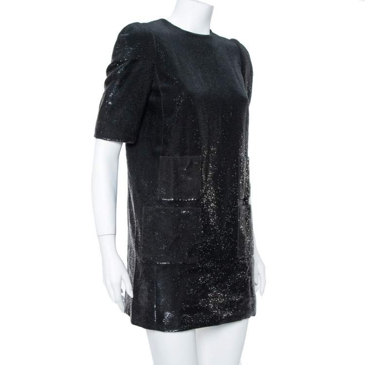 Louis Vuitton Black Short Sleeve Dress With Belt