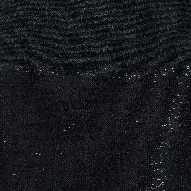 Pre Owned Louis Vuitton Black Sequin Embellished Short Sleeve Shift Dress M
