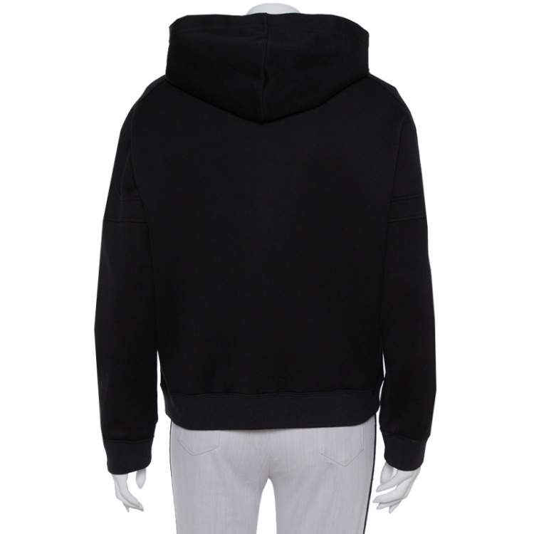 Pre Owned Louis Vuitton Black Sequin Embellished Applique Detail Knit Hoodie L