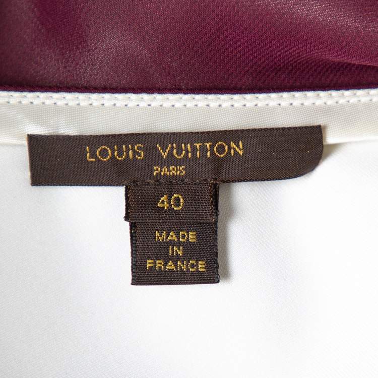 Pre Owned Louis Vuitton Purple Chiffon Flared Skirt M