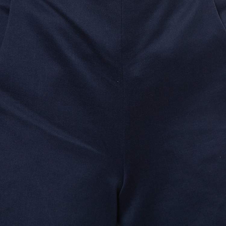 Pre Owned Louis Vuitton Navy Blue Cotton Button Detail Shorts S