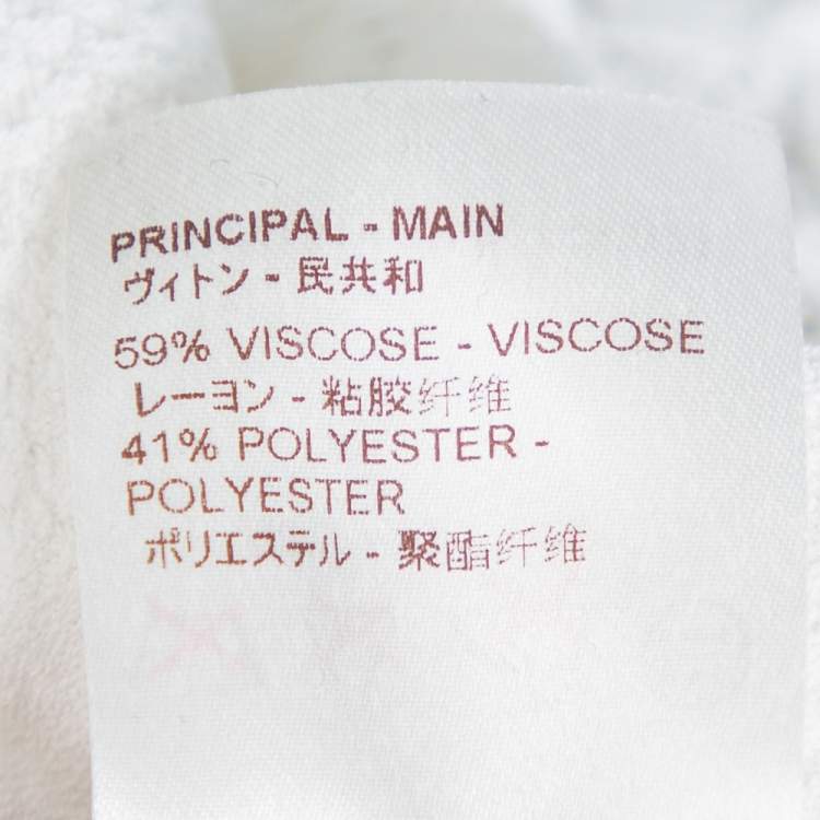 Pre Owned Louis Vuitton White Lace Knit Crewneck Top S