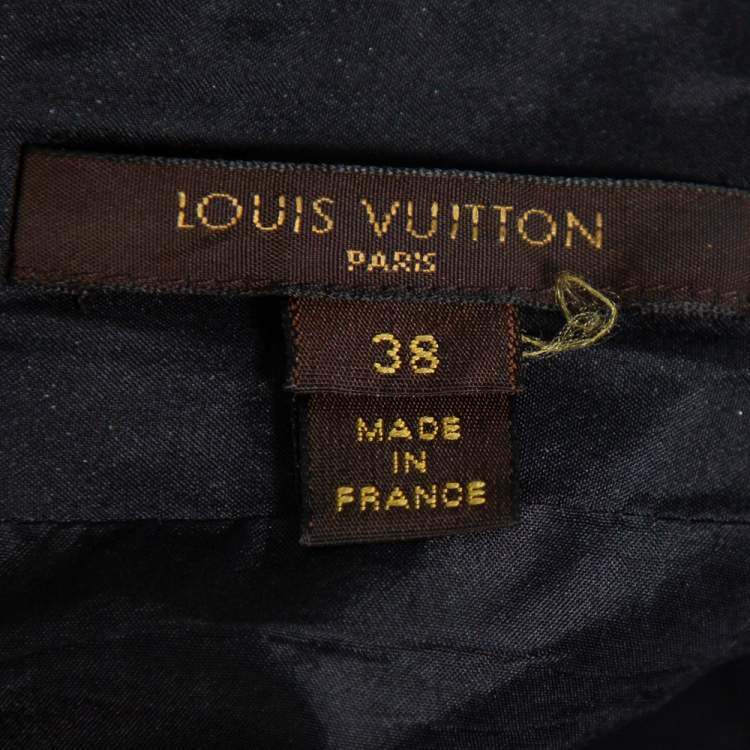 مملوكة مسبقًا Louis Vuitton Blue Floral Printed Silk Belted Bustier Mini Dress M
