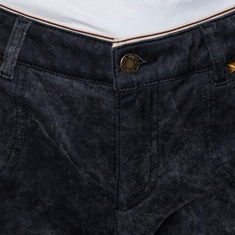 Pre Owned Louis Vuitton Charcoal Grey Denim Tapered Leg Jeans M