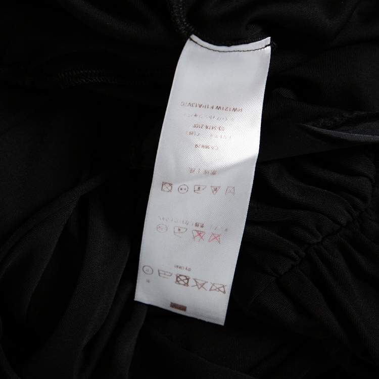 Pre Owned Louis Vuitton Black Jersey Ruched Detail Sleeveless Jumpsuit S