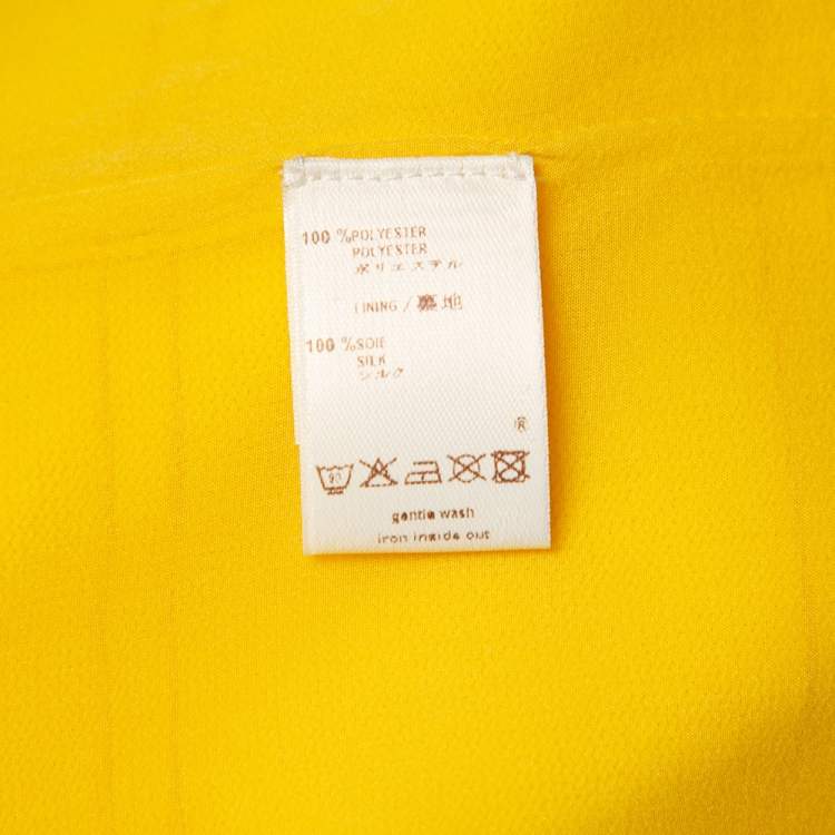 Pre Owned Louis Vuitton Yellow Sequin Embellished Knit Open Front Shrug M  