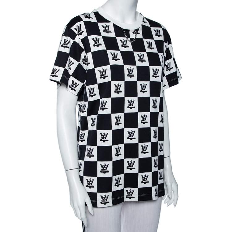 Louis Vuitton Monochrome Twist Lock Printed Crewneck T-Shirt XL