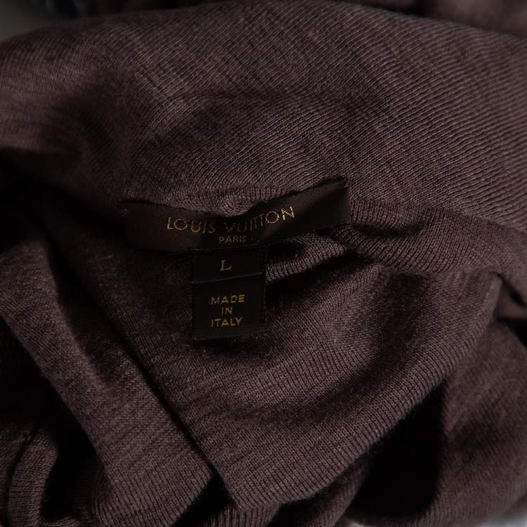 Pre Owned Louis Vuitton Brown Wool Neck Tie Detail Sleeveless Top L