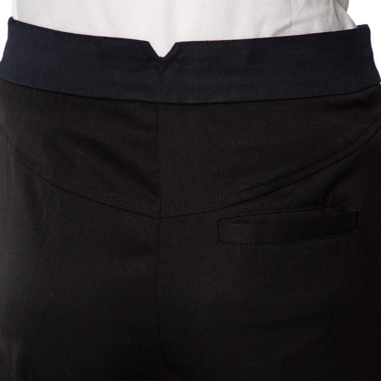 Pre Owned Louis Vuitton Black & Navy Blue Wool Paneled Formal Pants S