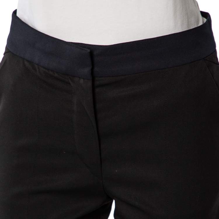 Pre Owned Louis Vuitton Black & Navy Blue Wool Paneled Formal Pants S