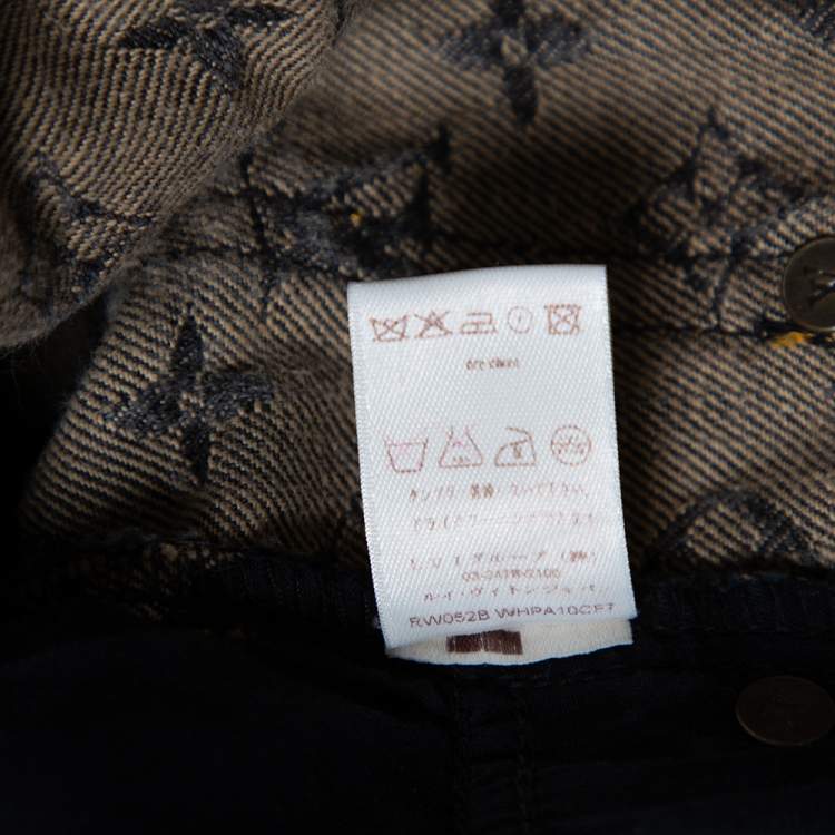 Pre Owned Louis Vuitton Grey Monogram Denim Jeans M