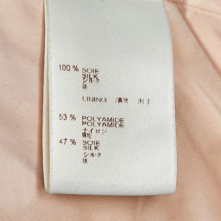 Pre Owned Louis Vuitton Light Pink Silk Striped Hem Detail Coat Dress M