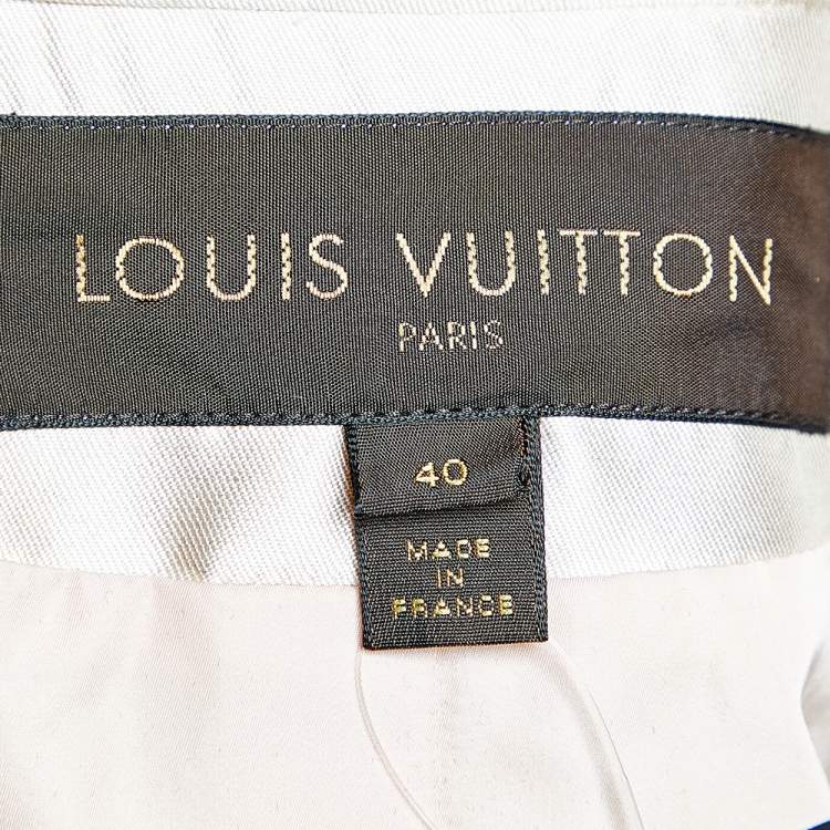Pre Owned Louis Vuitton Light Pink Silk Striped Hem Detail Coat Dress M