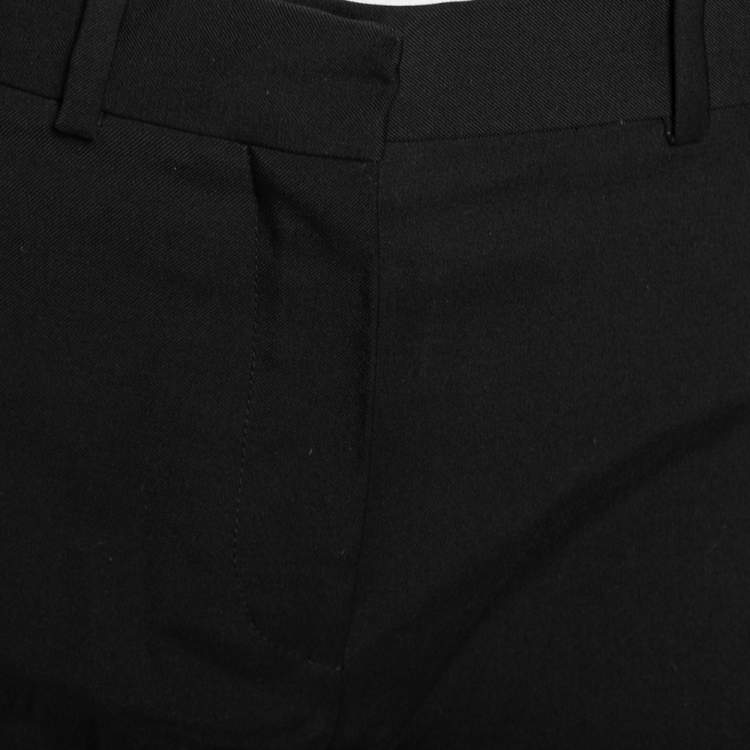 Pre Owned Louis Vuitton Black Wool Overlay Trim Detailed Shorts S