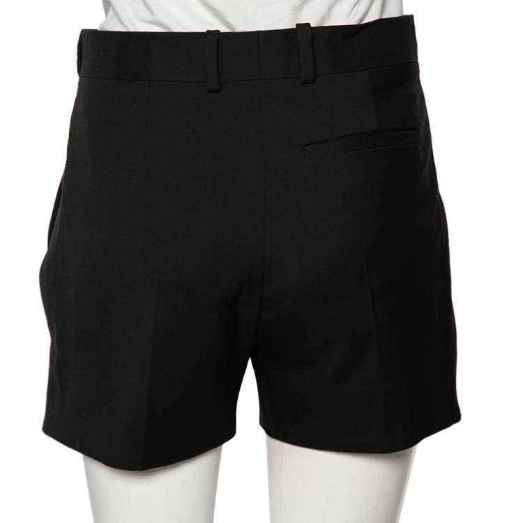 Pre Owned Louis Vuitton Black Wool Overlay Trim Detailed Shorts S