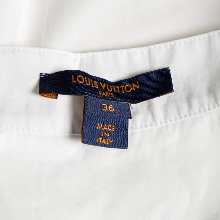 Pre Owned Louis Vuitton White Cotton Neck Strap Detail Sleeveless Oversized Shirt S