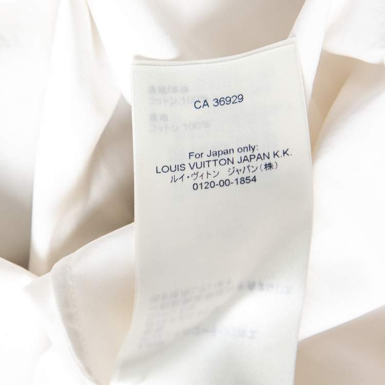 Pre Owned Louis Vuitton White Cotton Neck Strap Detail Sleeveless Oversized Shirt S