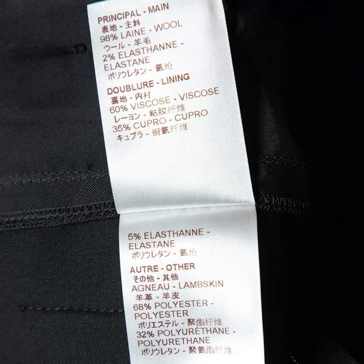 Pre Owned Louis Vuitton Black Wool Zipper Detail Cargo Trousers S