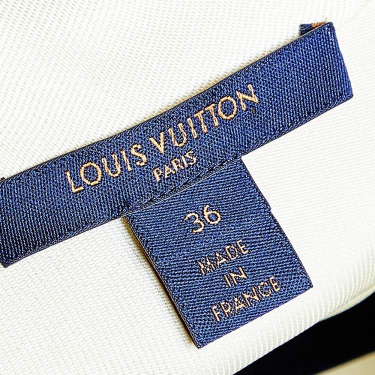 مملوكة مسبقًا Louis Vuitton Cream Silk Ruffled Button Front Top S